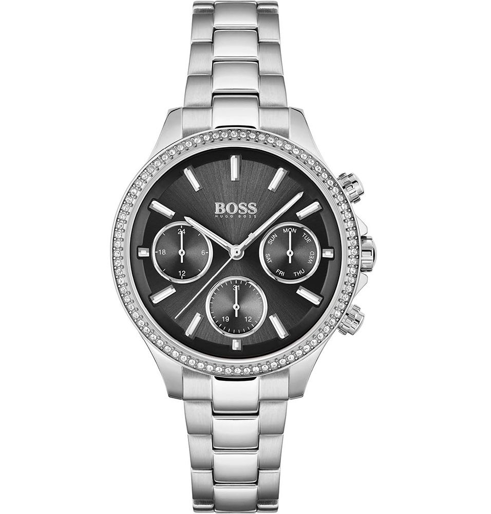 Pandora Silver-Tone Stainless Steel Watch with Black Dial - 1502593